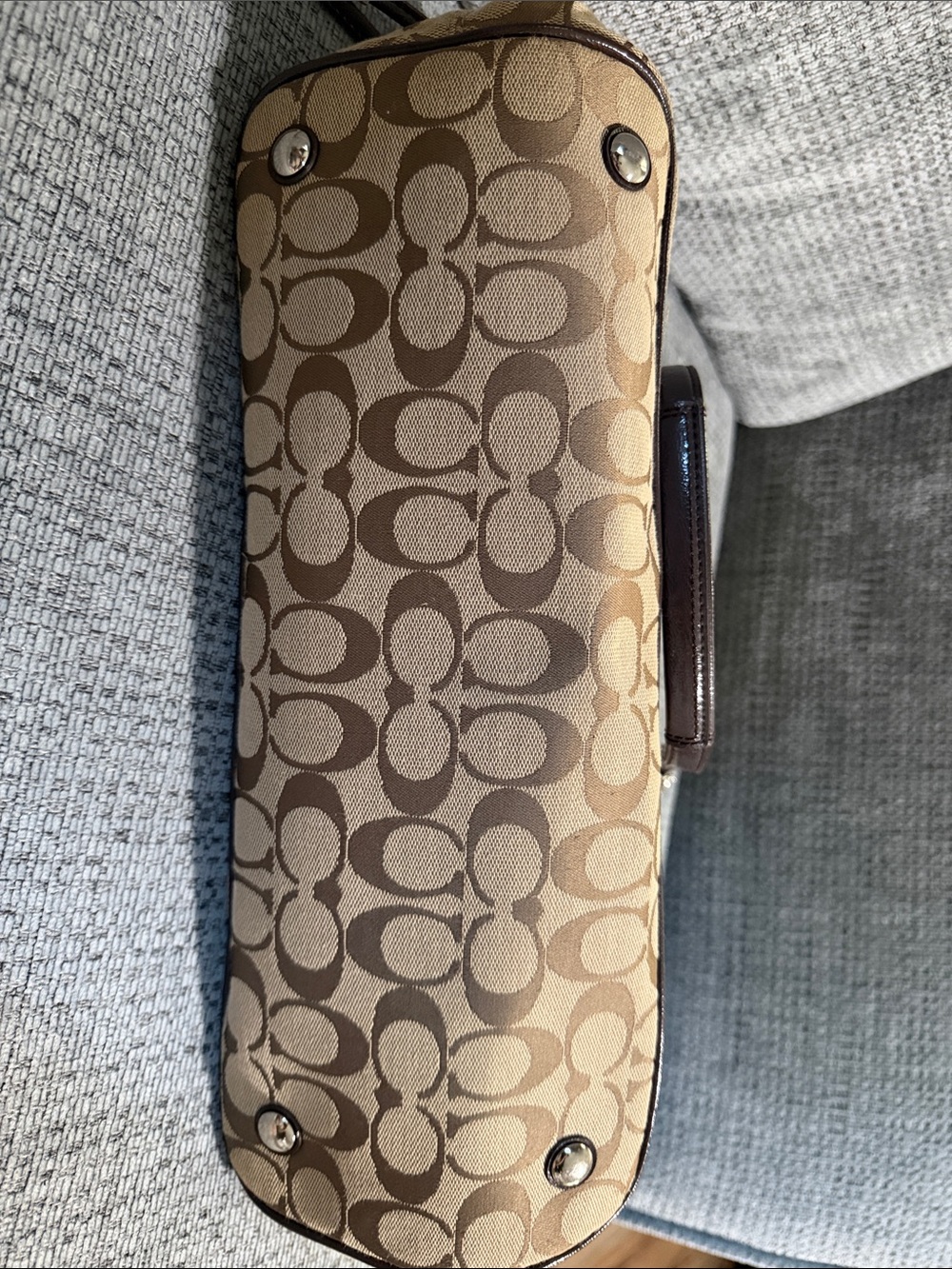 Coach Khaki and Brown Signature Tote - Picture 8 of 11